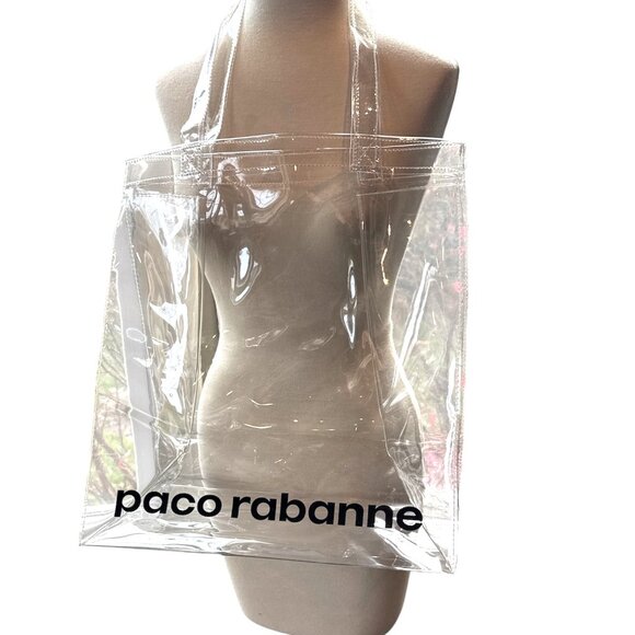 Vintage Large Paco Rabanne Clear Shopper Tote Bag - Picture 1 of 8